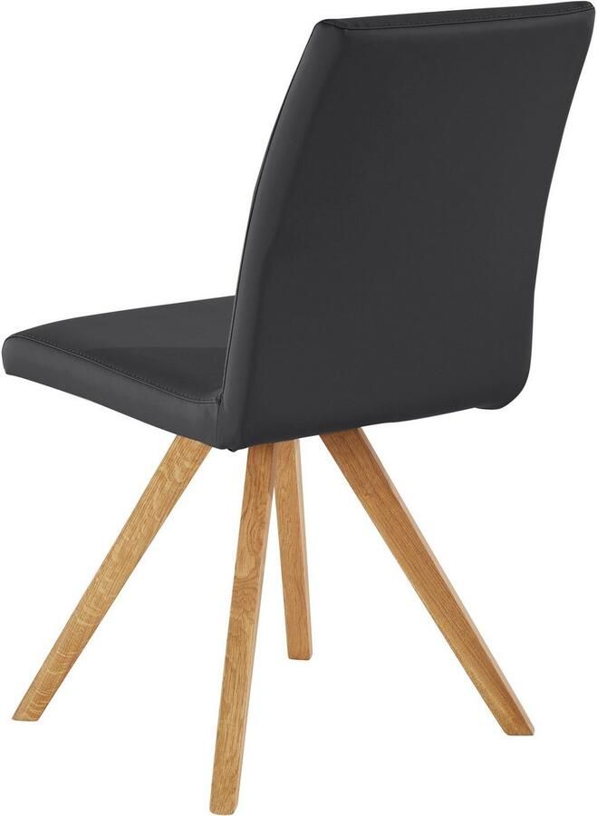 Home affaire Kuipstoel Rio Bekleding van imitatieleer of structuurstof en het frame is geolied eiken (2 stuks) - Foto 3