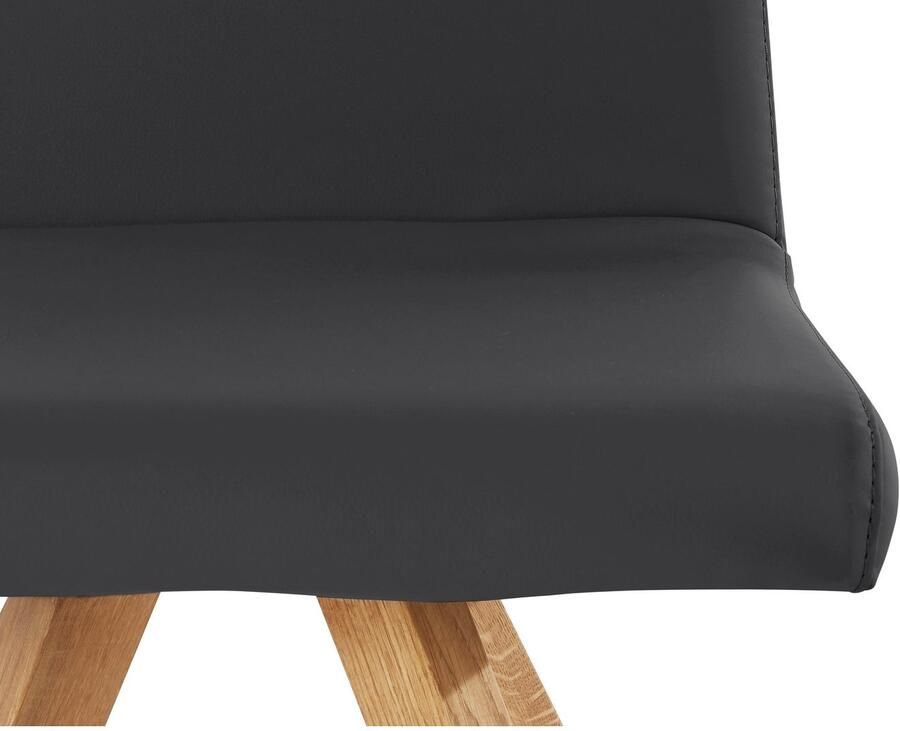 Home affaire Kuipstoel Rio Bekleding van imitatieleer of structuurstof en het frame is geolied eiken (2 stuks)