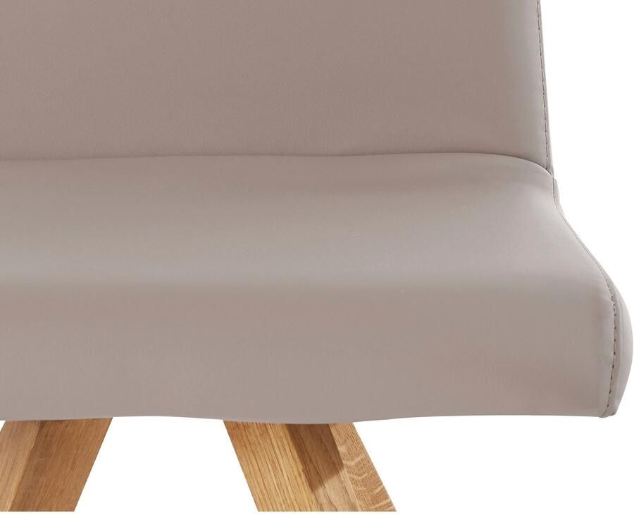 Home affaire Kuipstoel Rio Bekleding van imitatieleer of structuurstof en het frame is geolied eiken (2 stuks)