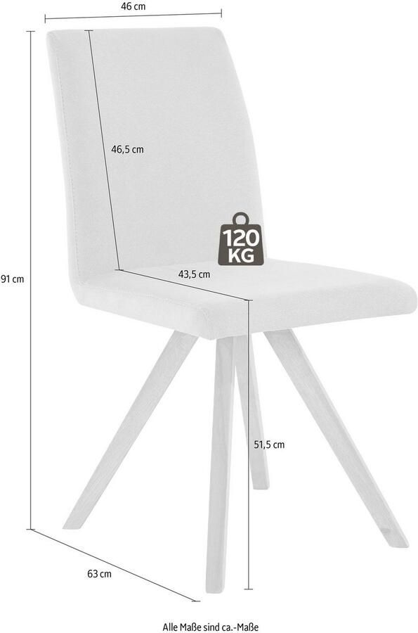 Home affaire Kuipstoel Rio Bekleding van imitatieleer of structuurstof en het frame is geolied eiken (2 stuks) - Foto 10