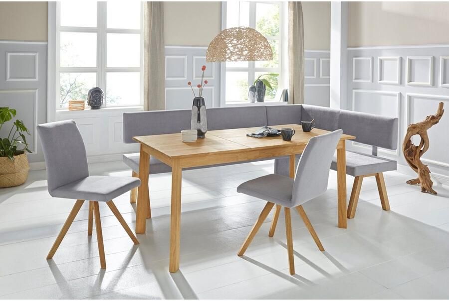 Home affaire Kuipstoel Rio Bekleding van imitatieleer of structuurstof en het frame is geolied eiken (2 stuks) - Foto 6