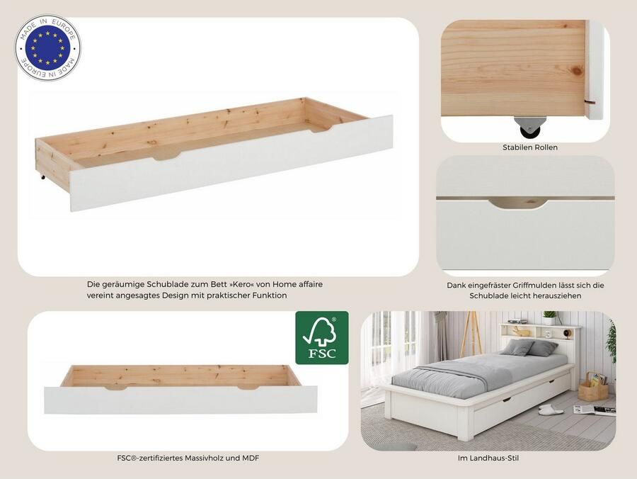 Home affaire Lade Kero geschikt voor het massief houten bed 'kero' breedte 192 cm - Foto 2