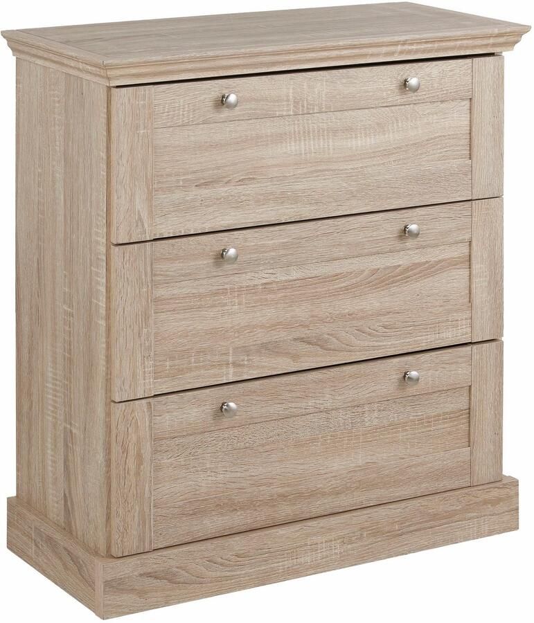 Home affaire Ladekast Binz met mooie metalen handgrepen 3 laden breedte 75 cm - Foto 5