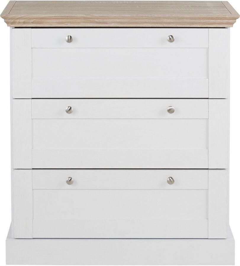 Home affaire Ladekast Binz met mooie metalen handgrepen 3 laden breedte 75 cm - Foto 3