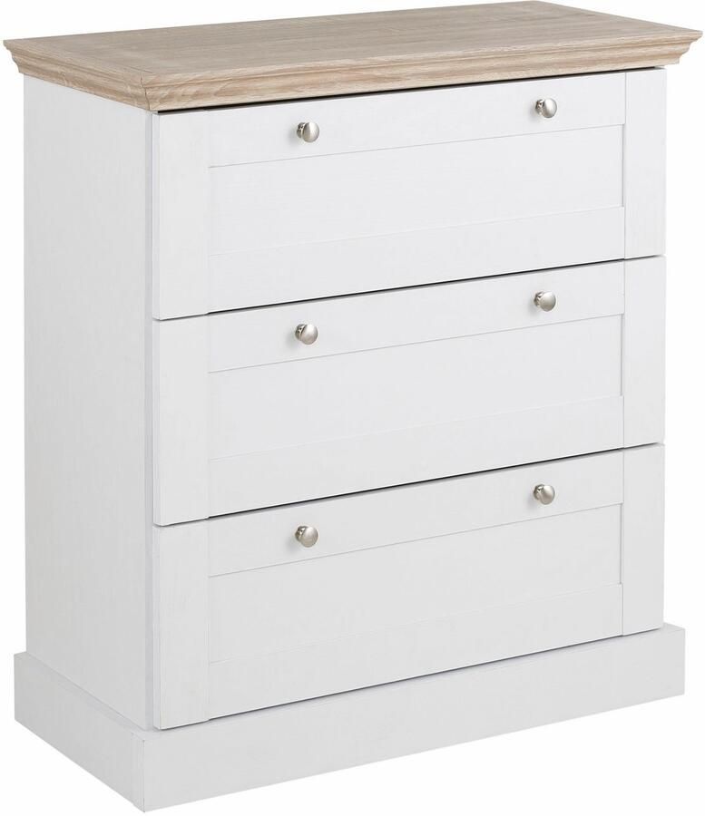 Home affaire Ladekast Binz met mooie metalen handgrepen 3 laden breedte 75 cm - Foto 5