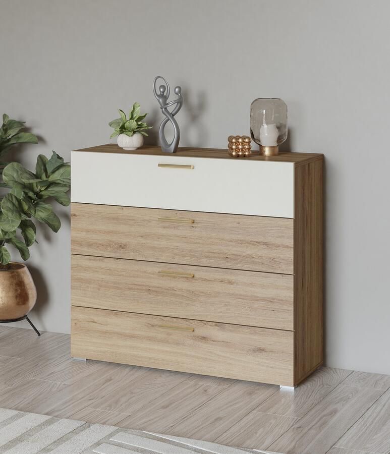 Home affaire Ladekast Bitry breedte 100 cm sideboard met lades veel opbergruimte - Foto 4