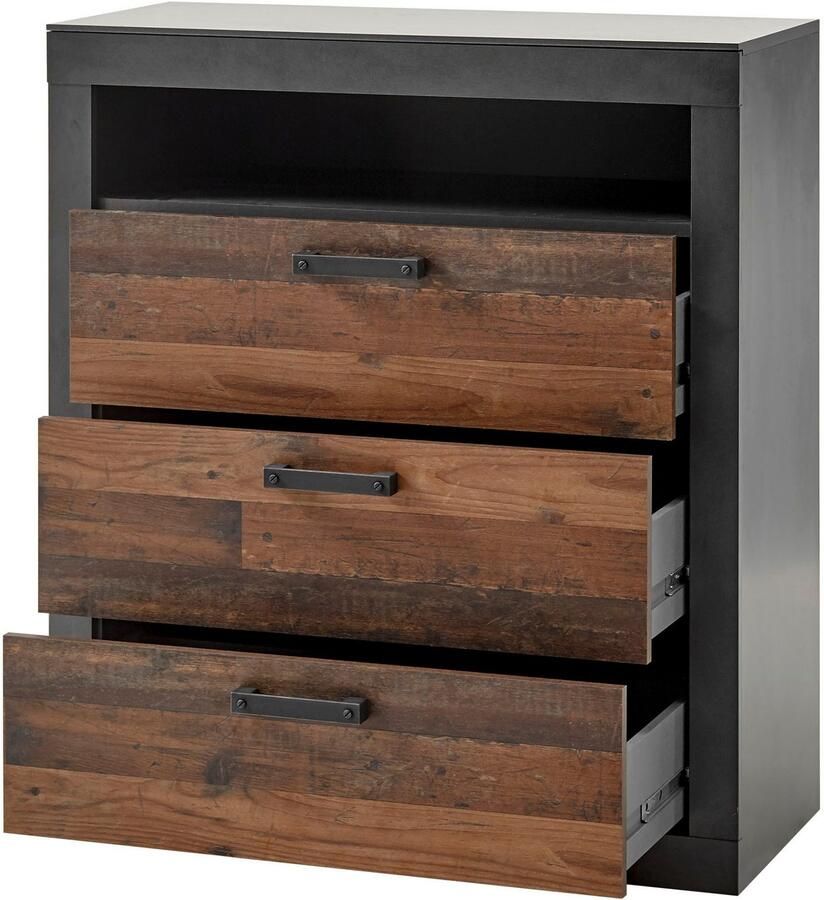 Home affaire Slaapkamerserie Brooklyn Bed met houten hoofdbord en lade (set 5-delig) - Foto 2