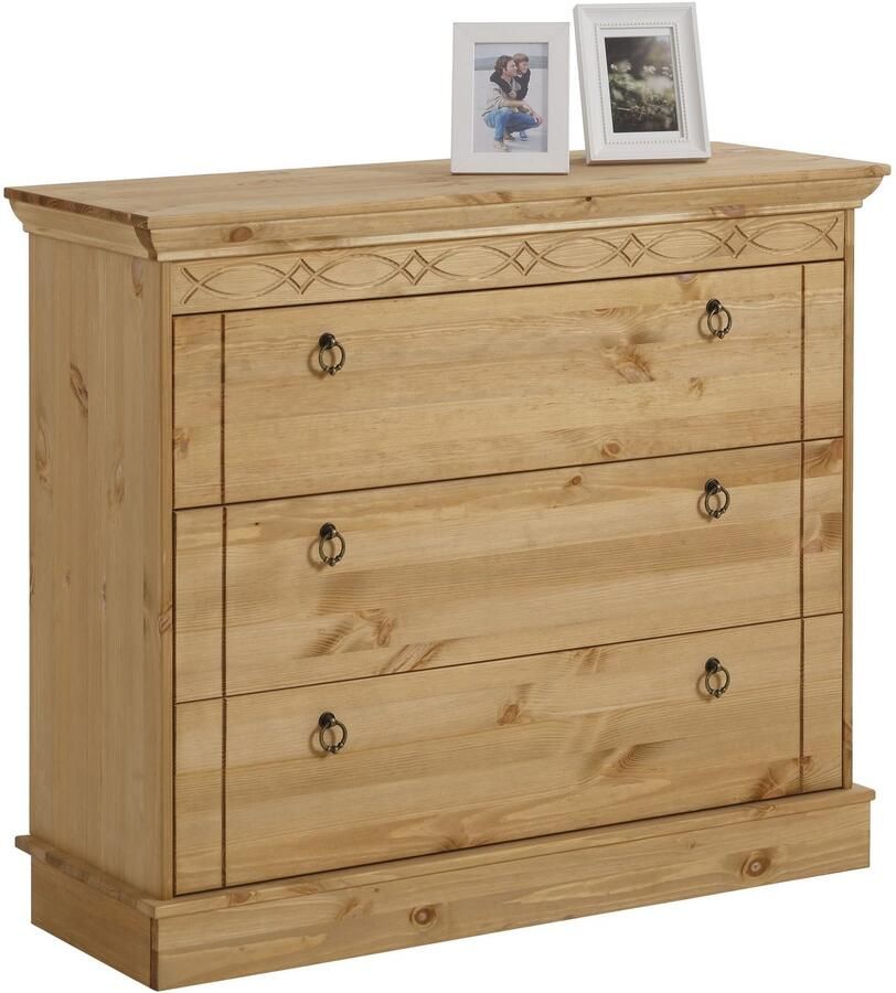 Home affaire Ladekast Indra gemaakt van massief grenen met 3 laden breedte: 100 cm - Foto 5