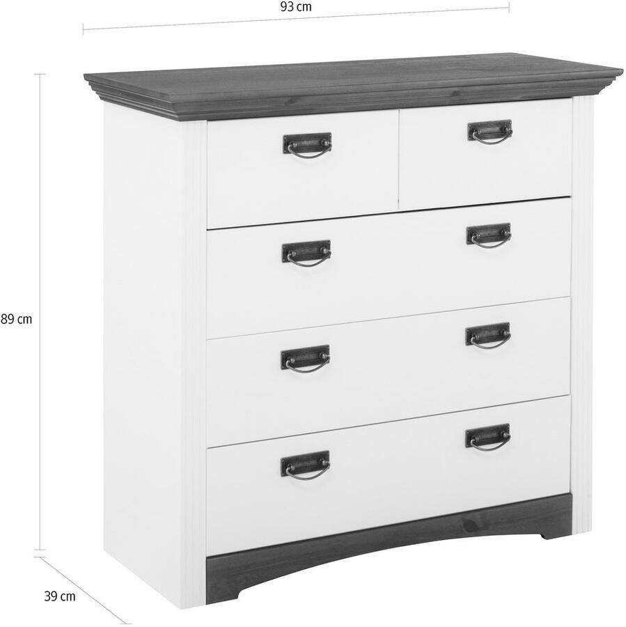 Home affaire Ladekast Konrad Breedte 94 cm van massief FSC -gecertificeerd dennenhout - Foto 2