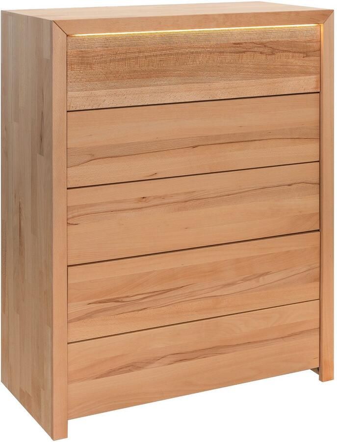 Home affaire Ladekast Léopoldine Commode van kernbeuken incl. LED-verlichting