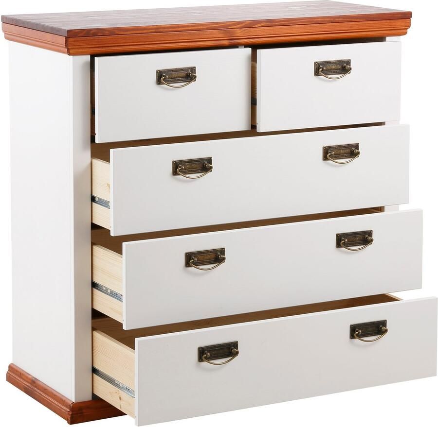 Home affaire Ladekast Madrid gemaakt van massief grenen met 5 laden 90 cm breed - Foto 2