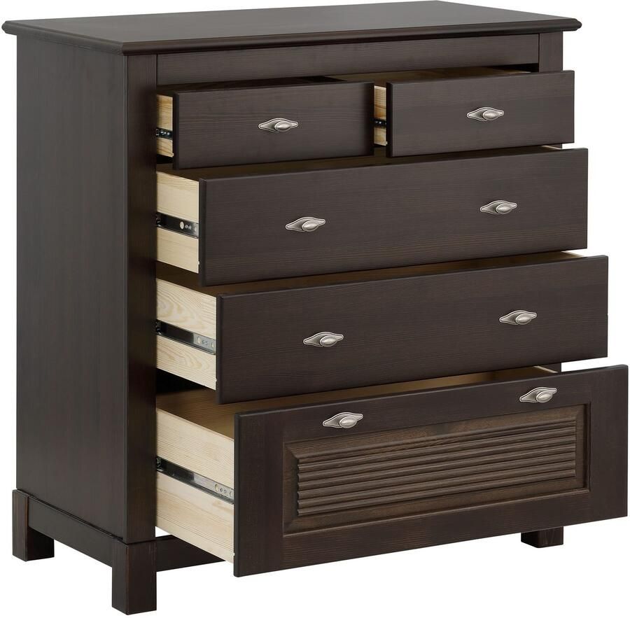 Home affaire Ladekast Rauna van massief grenen met 5 laden breedte 96 cm - Foto 2