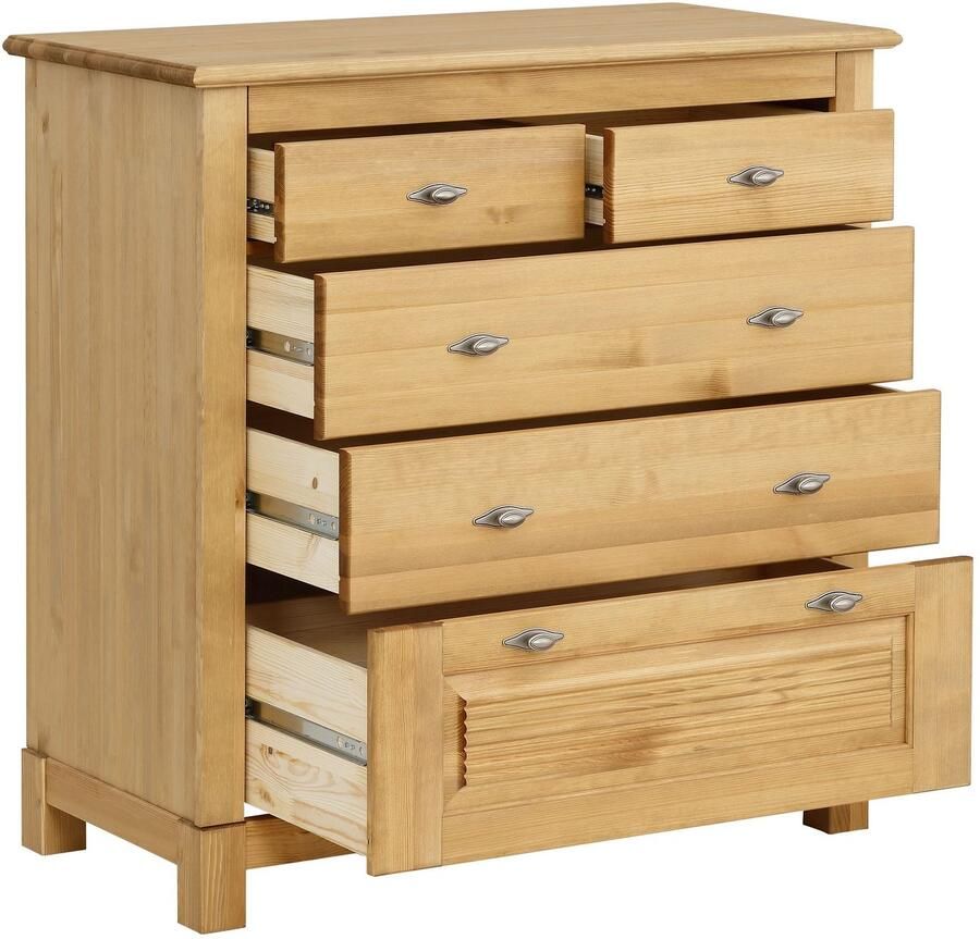 Home affaire Ladekast Rauna van massief grenen met 5 laden breedte 96 cm - Foto 2