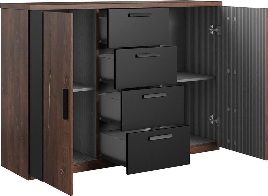 Home affaire Ladekast Sigma breedte 132 cm moderne ladekast Made in Europe Commode met veel opbergruimte inlegplanken verstelbaar dressoir - Foto 3