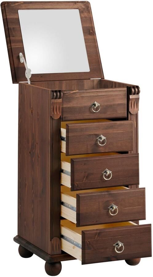 Home affaire Ladekast TESSIN Make-up commode met spiegel van massief dennenhout FSC -gecertificeerd - Foto 9