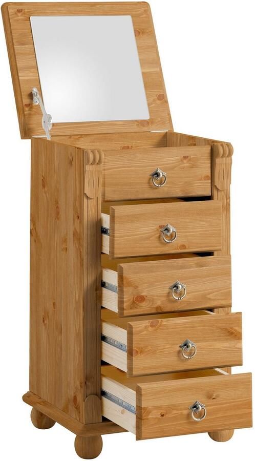 Home affaire Ladekast TESSIN Make-up commode met spiegel van massief dennenhout FSC -gecertificeerd - Foto 9