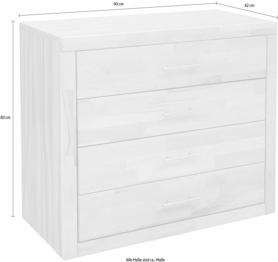 Home affaire Ladekast Triëst met 4 laden 90 cm breed