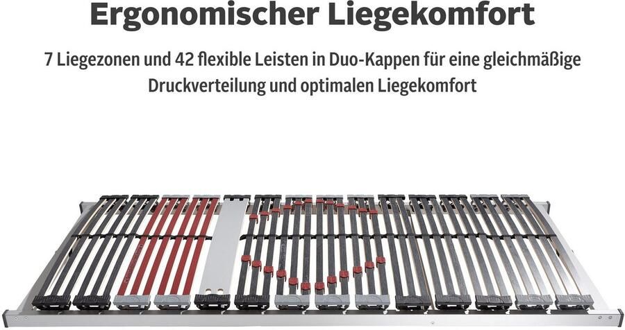Home affaire Lattenbodem Imke 90x200 140x200 cm en andere maten Lattenbodem voor alle matrassen duurzaam ergonomisch 7-zone (1 stuk) - Foto 9