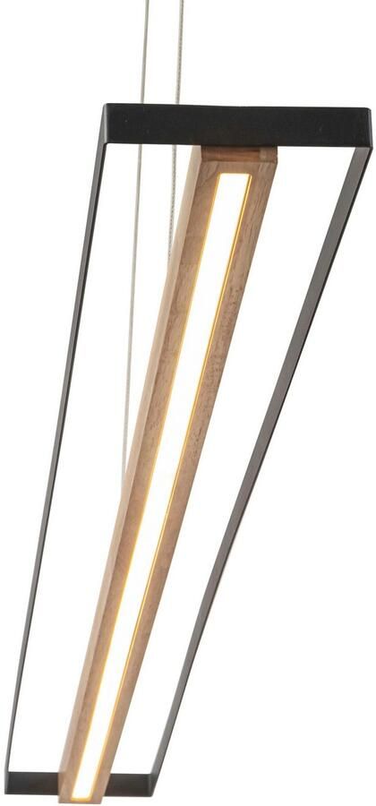 Home affaire Led-hanglamp Percht in hoogte verstelbaar warm wit metalen frame zwart hout (1 stuk) - Foto 6