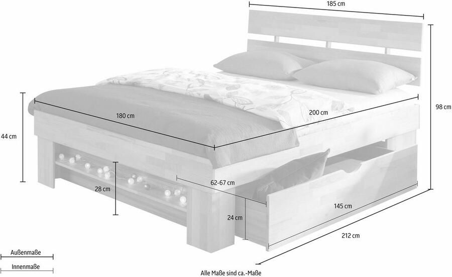 Home affaire Ledikant met bergruimte Triëst van fsc -gecertificeerd massief beukenhout - Foto 3