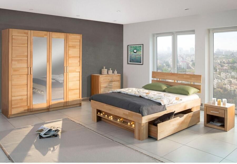 Home affaire Ledikant met bergruimte Triëst van fsc -gecertificeerd massief beukenhout