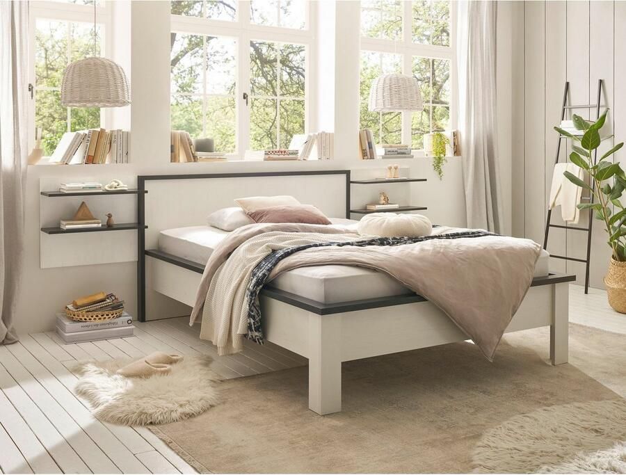 Home affaire Ledikant Sherwood Ligoppervlak 140 x 200 cm wandpaneel met elk 2 legplanken (3-delig) - Foto 4