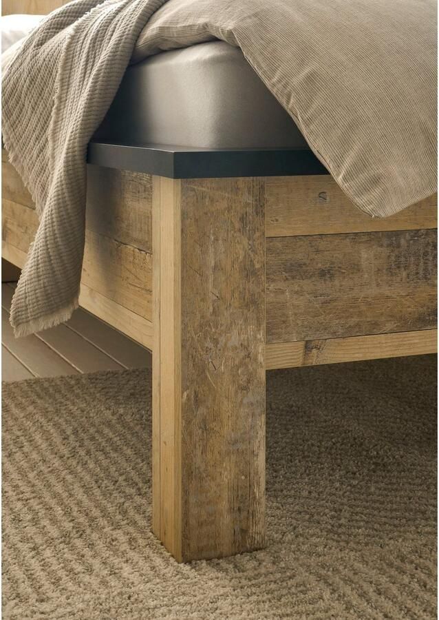 Home affaire Ledikant Sherwood Ligoppervlak 90 x 200 cm nachtkastje met 1 lade (2-delig) - Foto 6