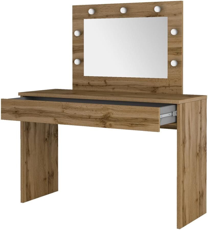 Home affaire Make-uptafel Eva kaptafel cosmeticatafel 1 lade met led verlichting 118x135x42cm gemaakt in europa - Foto 2