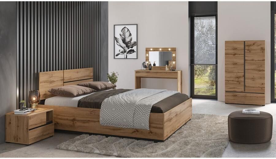 Home affaire Make-uptafel Eva kaptafel cosmeticatafel 1 lade met led verlichting 118x135x42cm gemaakt in europa - Foto 3