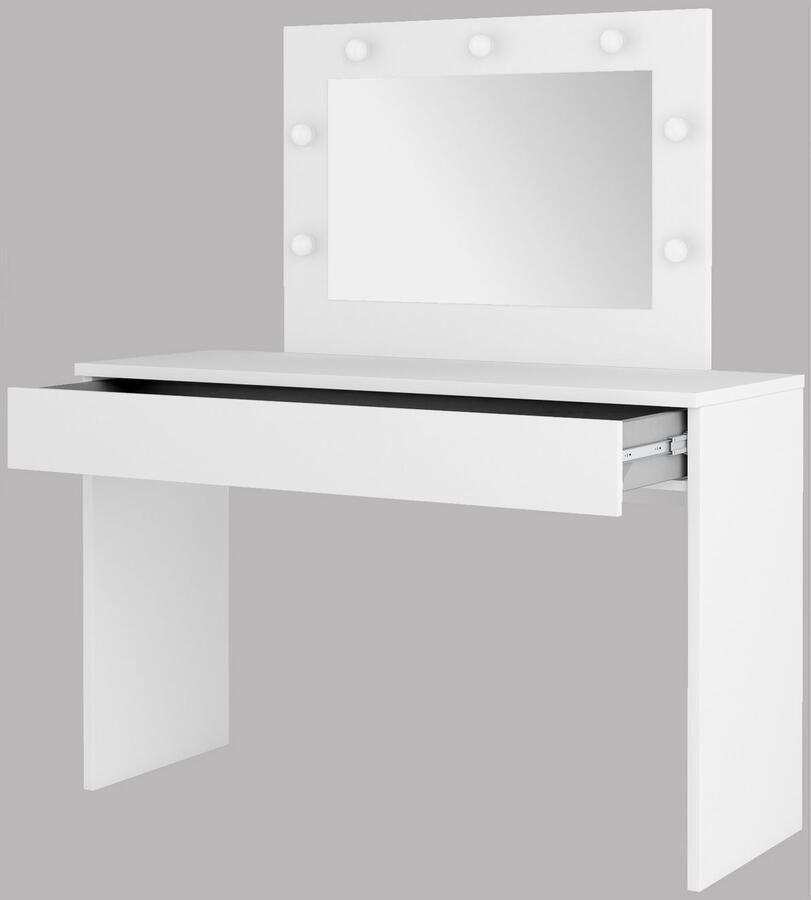 Home affaire Make-uptafel Eva kaptafel cosmeticatafel 1 lade met led verlichting 118x135x42cm gemaakt in europa - Foto 2