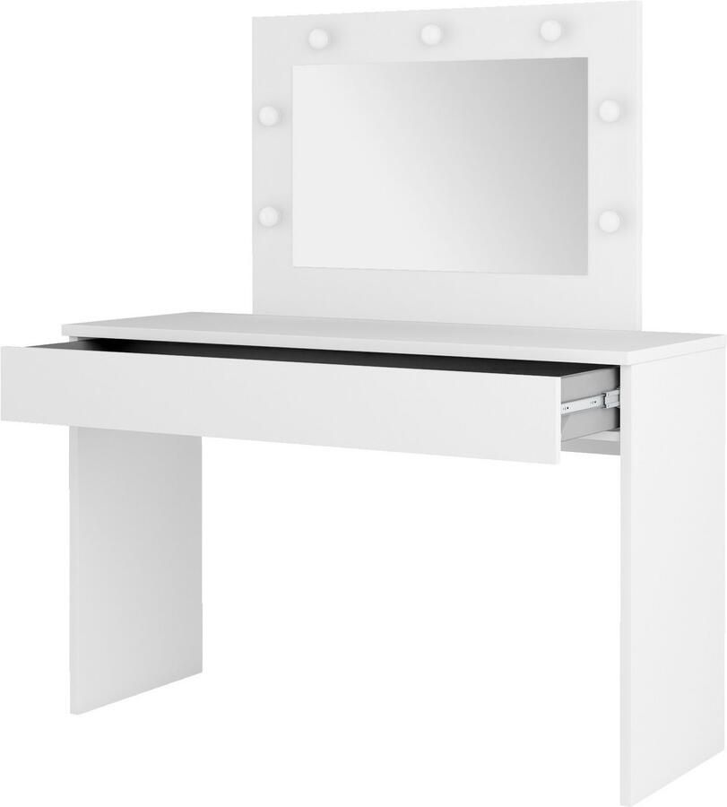 Home affaire Make-uptafel Eva kaptafel cosmeticatafel 1 lade met led verlichting 118x135x42cm gemaakt in europa - Foto 3