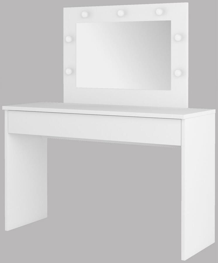 Home affaire Make-uptafel Eva kaptafel cosmeticatafel 1 lade met led verlichting 118x135x42cm gemaakt in europa - Foto 4