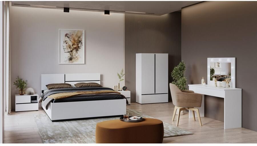 Home affaire Make-uptafel Eva kaptafel cosmeticatafel 1 lade met led verlichting 118x135x42cm gemaakt in europa - Foto 6