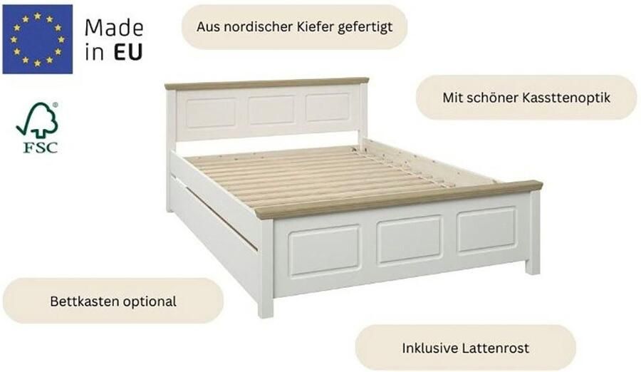 Home affaire Massief houten ledikant ERIK Made in Europe optioneel met lade massief hout den - Foto 6