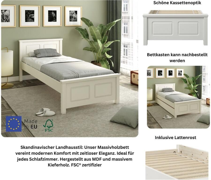 Home affaire Massief houten ledikant ERIK Made in Europe optioneel met lade massief hout den - Foto 4
