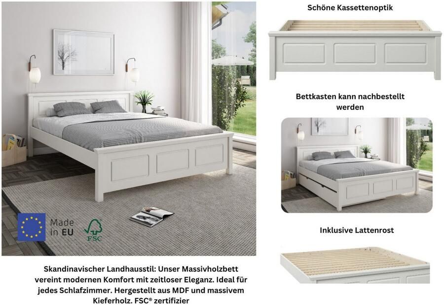 Home affaire Massief houten ledikant ERIK Made in Europe optioneel met lade massief hout den - Foto 5