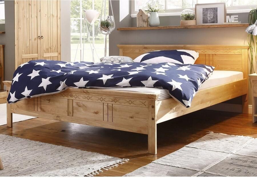 Home affaire Massief houten ledikant Indra TOPSELLER landhuisstijl elegant design gecertificeerd massief hout