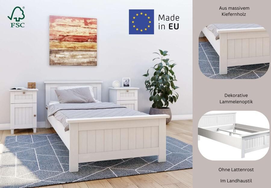 Home affaire Massief houten ledikant Juventus Bed Massiefhouten bed Houten bed Bedframe - Foto 7