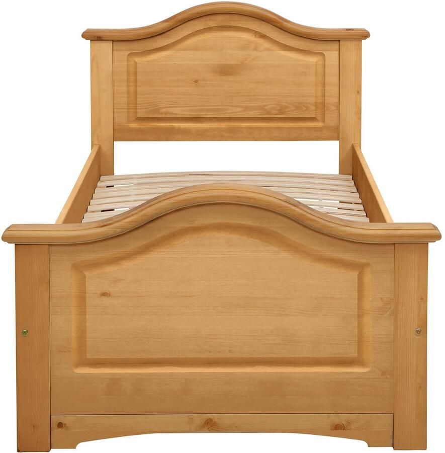 Home affaire Massief houten ledikant Konrad opbergbank messing handgrepen rustieke landelijke stijl