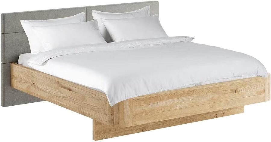 Home affaire Massief houten ledikant Latillé in zwevende look gepolsterde hoofdeinde verkrijgbaar in kernbeuken of wildeiken - Foto 3