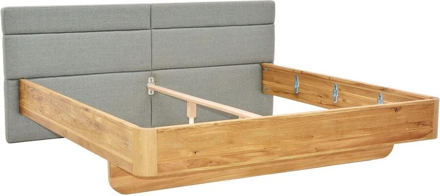 Home affaire Massief houten ledikant Latillé in zwevende look gepolsterde hoofdeinde verkrijgbaar in kernbeuken of wildeiken - Foto 4