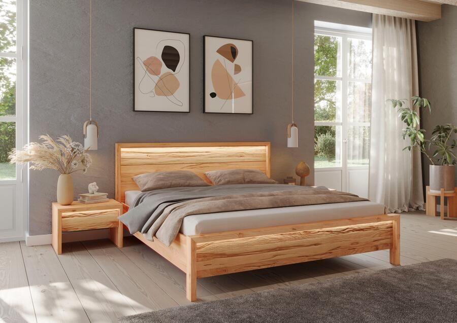 Home affaire Massief houten ledikant Léopoldine van kernbeuken met ruwhout-applicaties - Foto 6