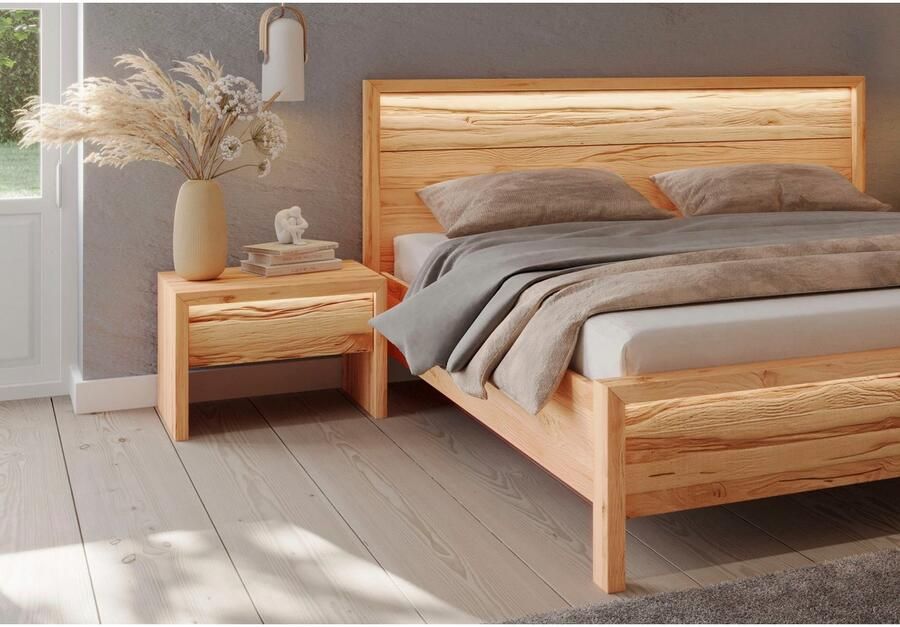 Home affaire Massief houten ledikant Léopoldine van kernbeuken met ruwhout-applicaties - Foto 2
