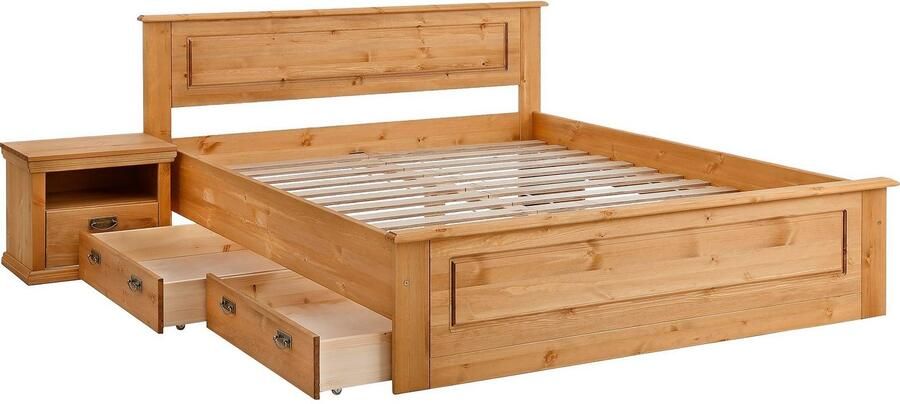 Home affaire Massief houten ledikant Madrid landelijke stijl hoge belasting! van fsc -gecertificeerd grenen inclusief lattenbodem cassette-look - Foto 6