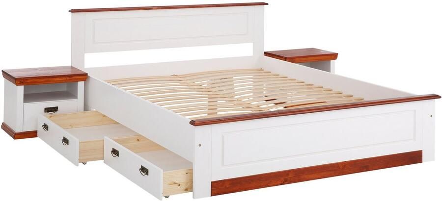 Home affaire Massief houten ledikant Madrid landelijke stijl hoge belasting! van fsc -gecertificeerd grenen inclusief lattenbodem cassette-look - Foto 7