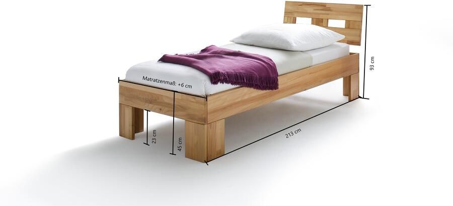 Home affaire Massief houten ledikant Modesty I bed met robuuste voetconstructie in hoekvorm van beukenkern met robuust onderstel in verschillende bedbreedten - Foto 3