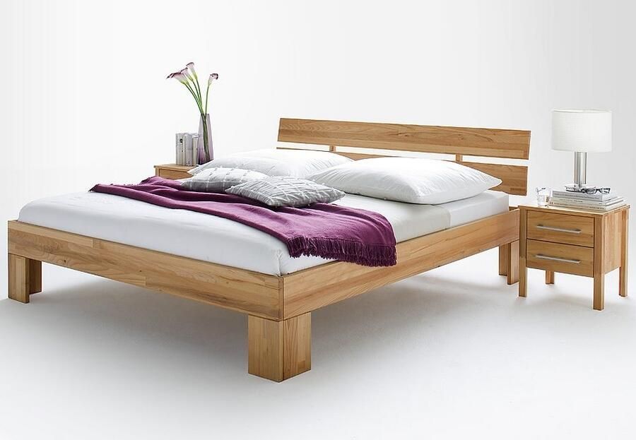 Home affaire Massief houten ledikant Modesty II gemaakt in Europa van massief beukenkernhout in verschillende breedten met metalen beslag