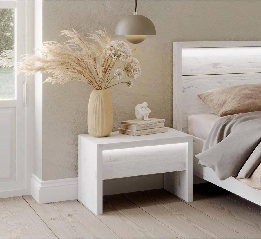 Home affaire Massief houten ledikant Moivre inclusief ledverlichting