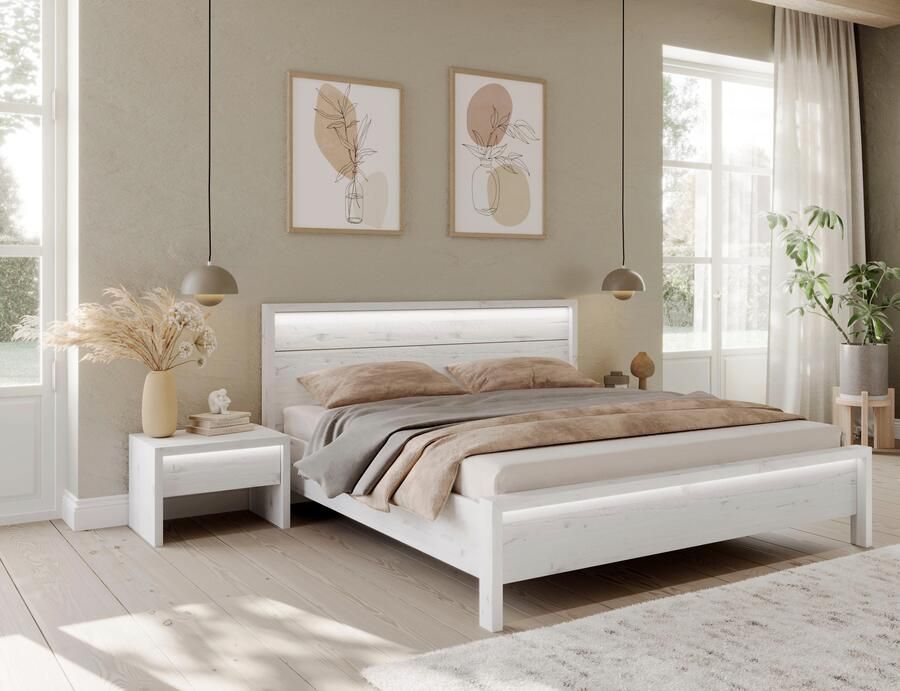 Home affaire Massief houten ledikant Moivre inclusief ledverlichting - Foto 2