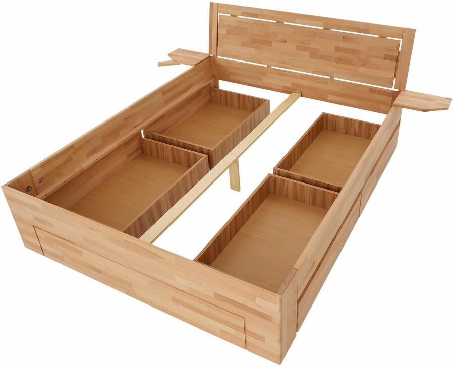 Home affaire Massief houten ledikant SABRINA Bed met bergruimte met hoge stabiliteit inclusief laden